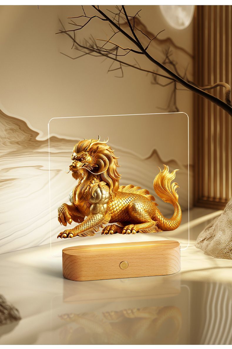 Kirin ornaments, new Chinese style desktop decoration, national trend living room opening gift, porch national style gift to attract wealth and fortune