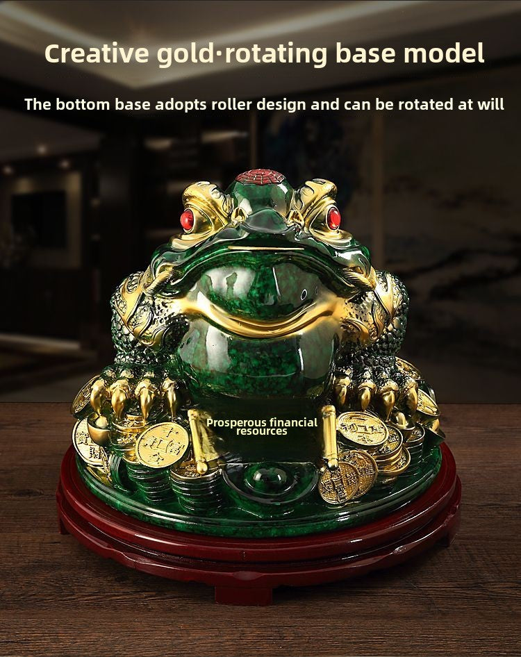 Lucky Golden Toad Ornaments Rotating Three-legged Toad Entrance TV Cabinet Office Decoration Shop Opening Hotel Gift