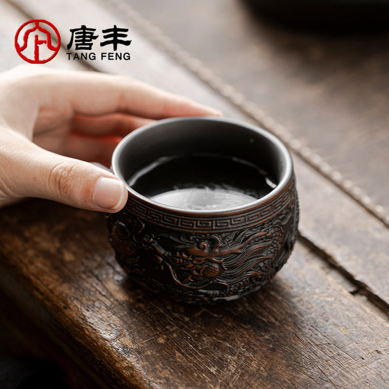 Tangfeng purple pottery host cup gift box gift home high-end personal dedicated tea drinking tea cup new tea cup