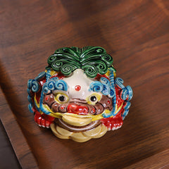 Cute cartoon golden toad Pixiu ceramic pottery tea pet ornaments tea toys can be raised in the living room tea table car