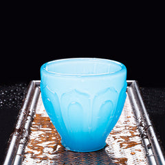 [Transparent cup body] Rongshantang Ice Blue Jade Porcelain Lotus Master Cup Tea Tasting Glass Zen Large Single Cup Jianzhan Tea Cup Kung Fu Tea Set