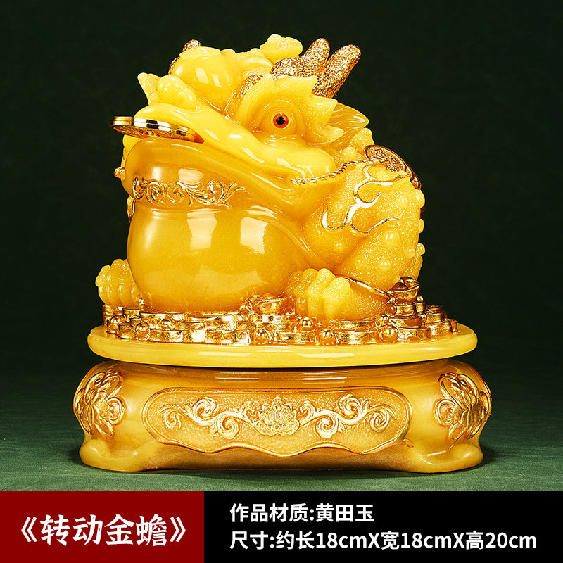 Jade golden toad ornaments to attract wealth golden cicada toad living room high-end atmosphere office table shop relocation opening gift