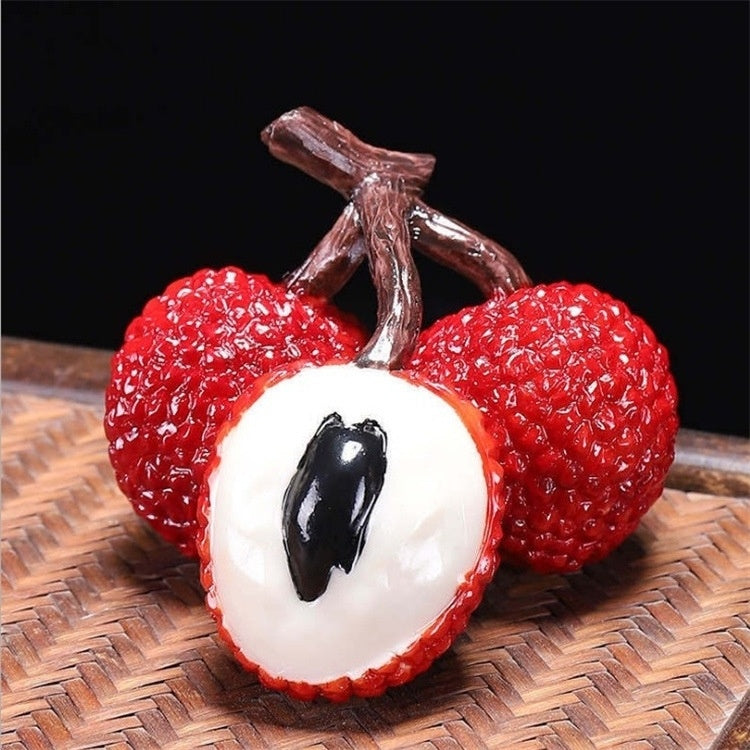 Color Changing Lychee Bayberry Durian Pomegranate Peach Fruit Tea Pet Ornaments