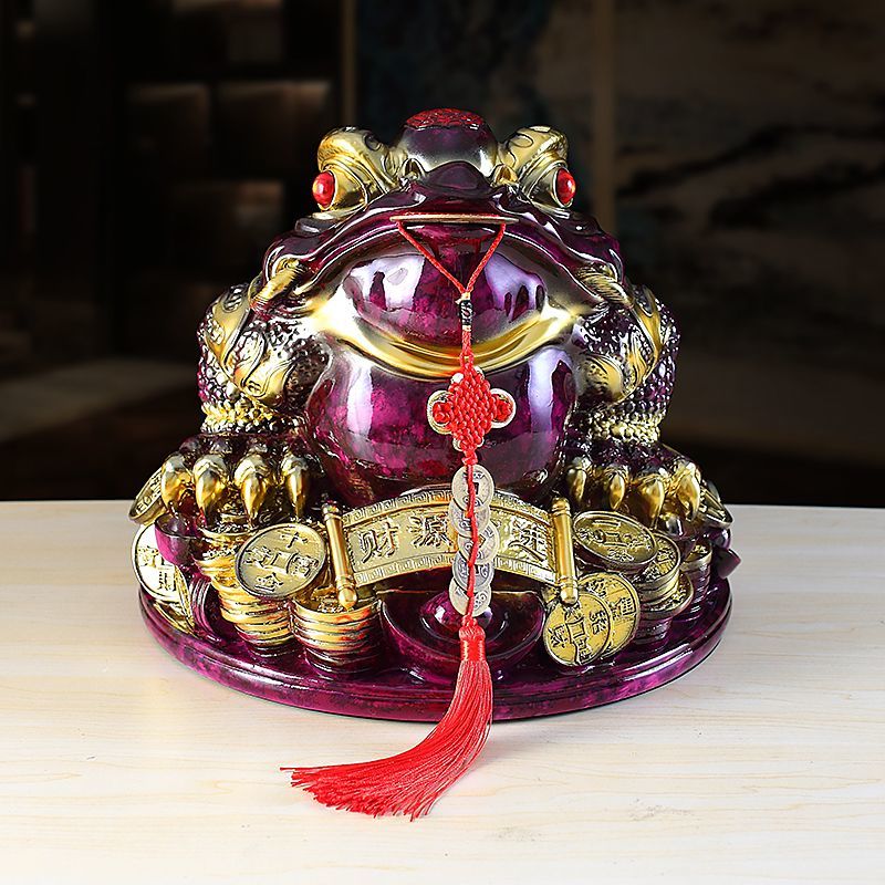 Purple Qi Donglai Lucky Golden Toad Ornaments High-end Opening Gift Office Home Shop Bar Golden Cicada Crafts