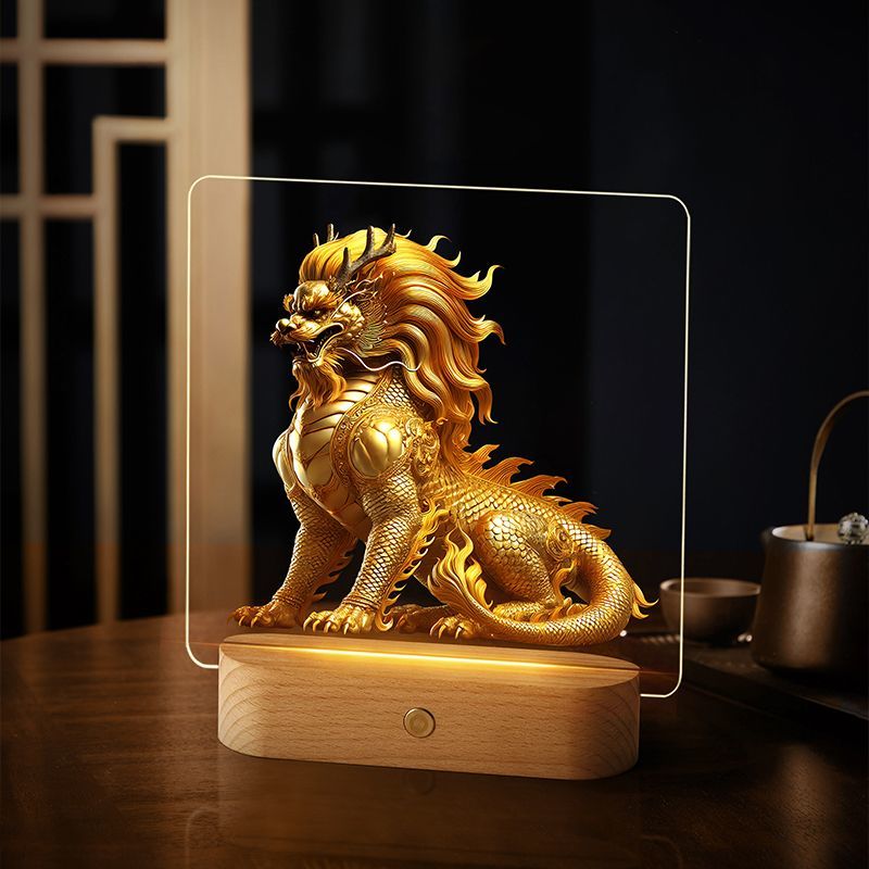 Kirin ornaments, new Chinese style desktop decoration, national trend living room opening gift, porch national style gift to attract wealth and fortune