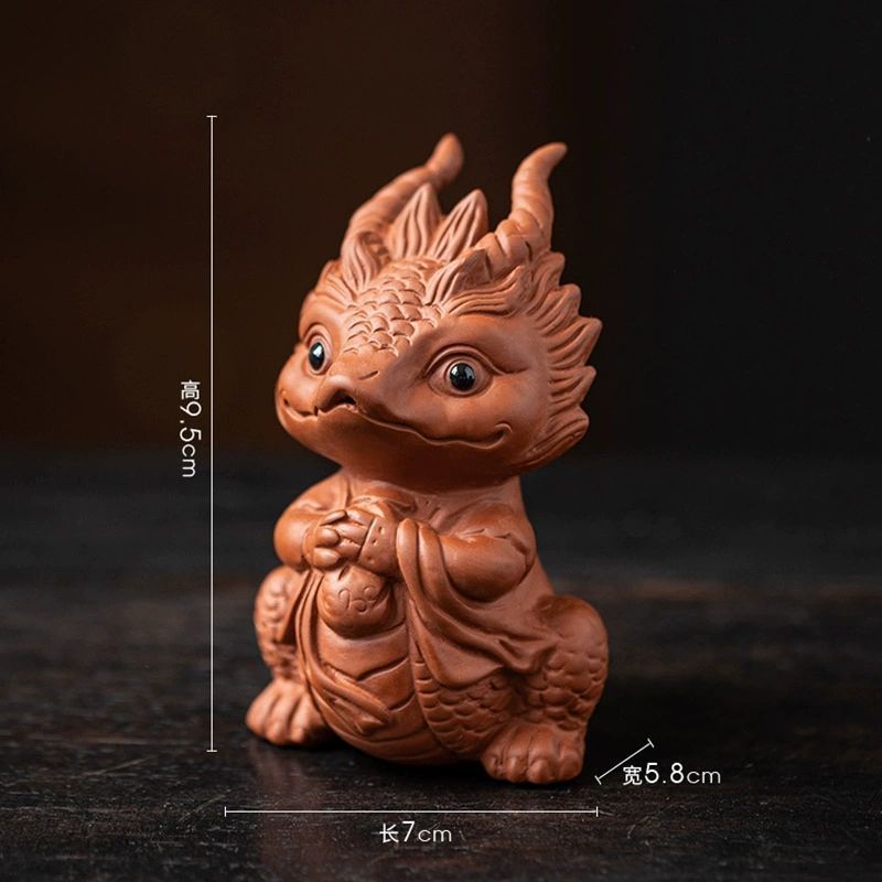 Purple sand tea pet dragon ornaments can be raised to attract fortune beasts twelve zodiac cute tea toys tea sets tea table creative small ornaments