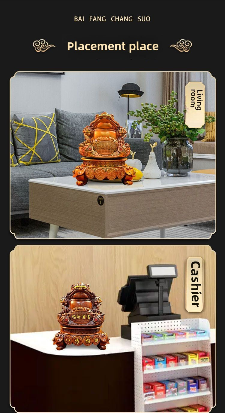 Golden Toad Office Desktop Living Room Decoration Ornaments Fortune TV Cabinet Cashier Desk Front Desk Crafts Opening Gift