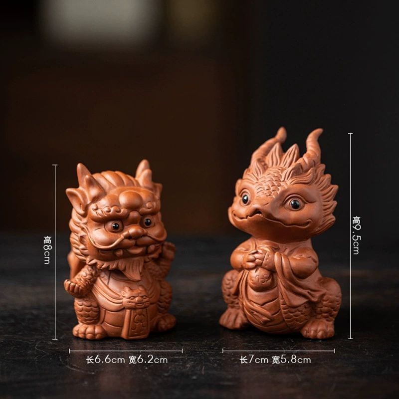 Purple sand tea pet dragon ornaments can be raised to attract fortune beasts twelve zodiac cute tea toys tea sets tea table creative small ornaments