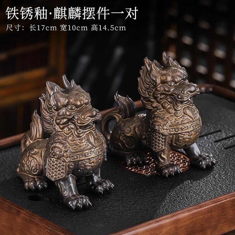 Kirin ornaments Chinese retro tea pet