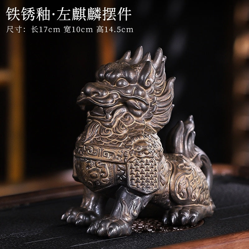 Kirin ornaments Chinese retro tea pet