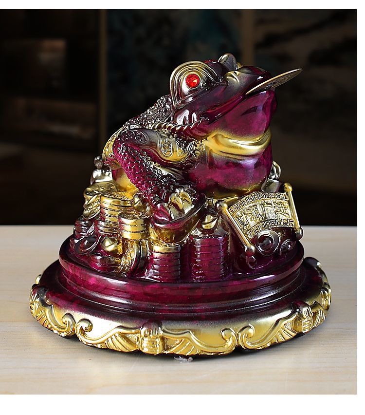 Purple Qi Donglai Lucky Golden Toad Ornaments High-end Opening Gift Office Home Shop Bar Golden Cicada Crafts