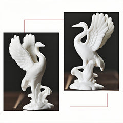 Porcelain Juyuan high-end all-porcelain white crane living room tea table tea pet ceramic ornaments crafts creative bonsai decoration crane