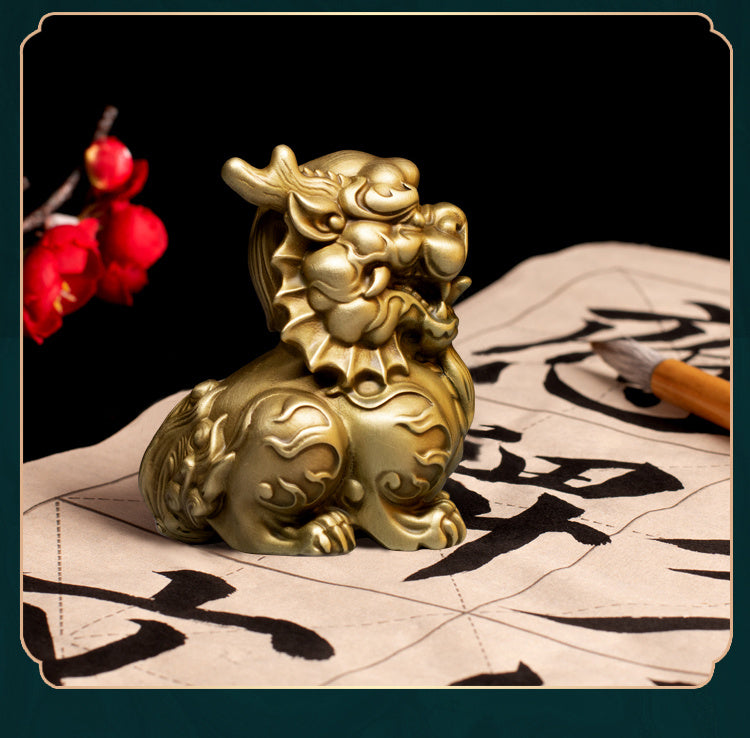 Copper unicorn desktop ornaments creative tea pet stationery paperweight hand-held playthings home gifts