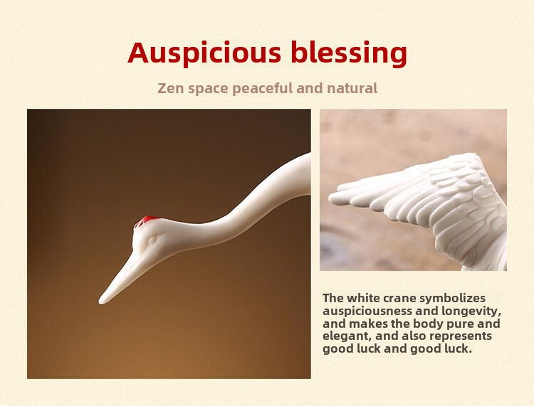 Creative Dehua white porcelain crane boutique can be raised tea pet ornaments office living room study desktop decoration gift