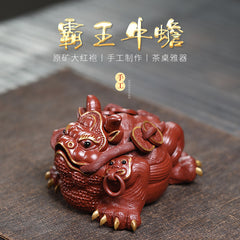 Purple sand Yixing Jinchan tea pet fortune ornaments handmade tea set toad Dahongpao tea table boutique can be raised