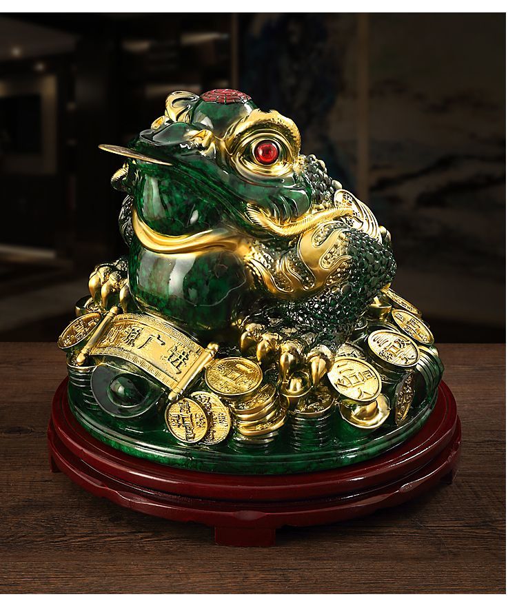 Lucky Golden Toad Ornaments Rotating Three-legged Toad Entrance TV Cabinet Office Decoration Shop Opening Hotel Gift