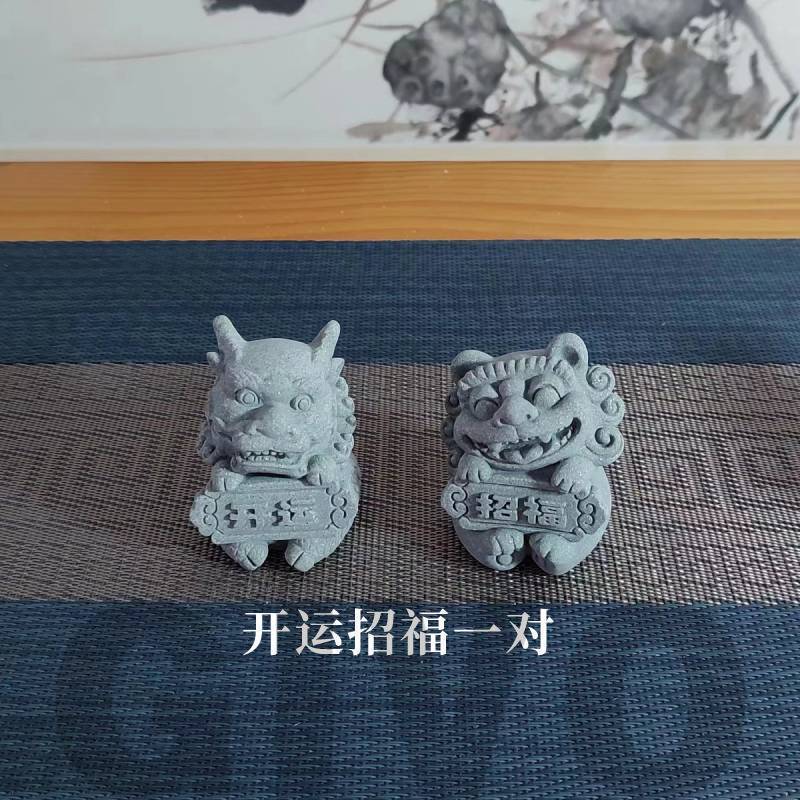 Zen ornaments crane white horse don't get angry desktop study pen holder tea pet fish tank gardening potted landscaping micro landscape