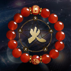 Natural agate ground Jin Lei Huo Feng Huo Qilin men and women's jewelry Li is fire five elements belonging to fire fire bracelet gift