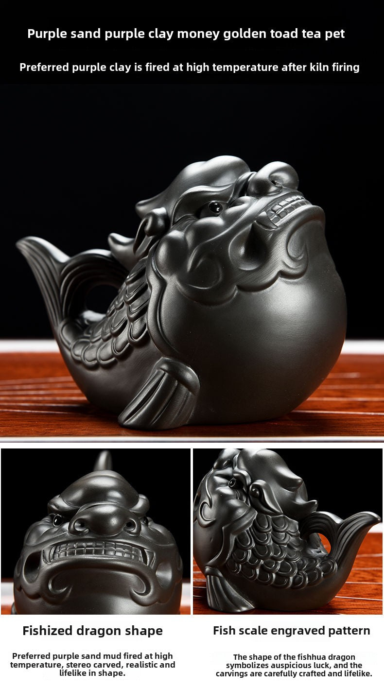 Kung Fu tea set accessories purple sand golden toad tea pet tea tray ornaments creative dragon turtle tea play boutique can be raised to attract wealth tea treasure