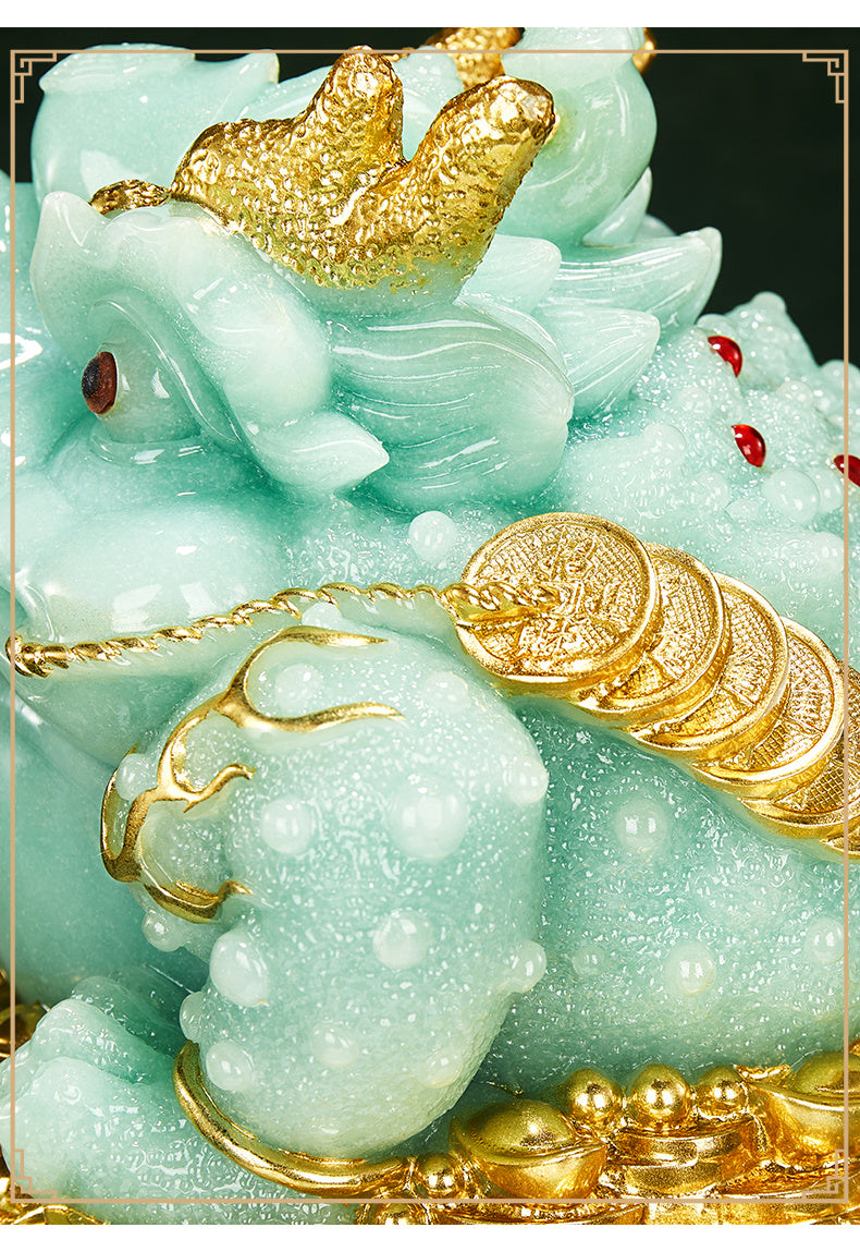 Jade golden toad ornaments to attract wealth golden cicada toad living room high-end atmosphere office table shop relocation opening gift