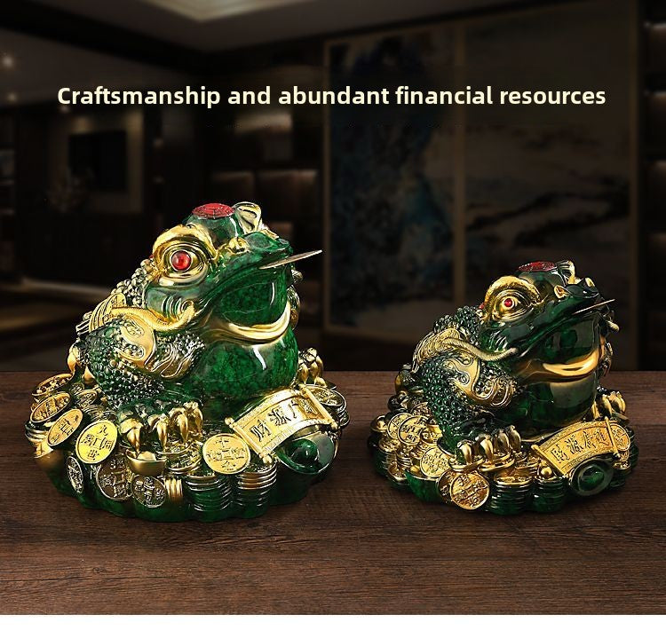 Lucky Golden Toad Ornaments Rotating Three-legged Toad Entrance TV Cabinet Office Decoration Shop Opening Hotel Gift