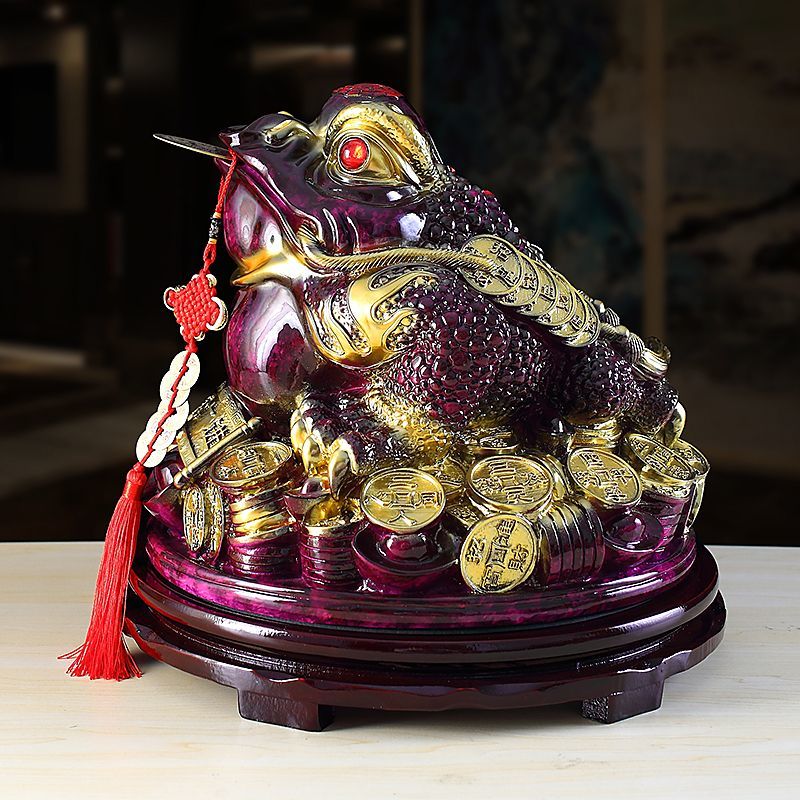 Purple Qi Donglai Lucky Golden Toad Ornaments High-end Opening Gift Office Home Shop Bar Golden Cicada Crafts