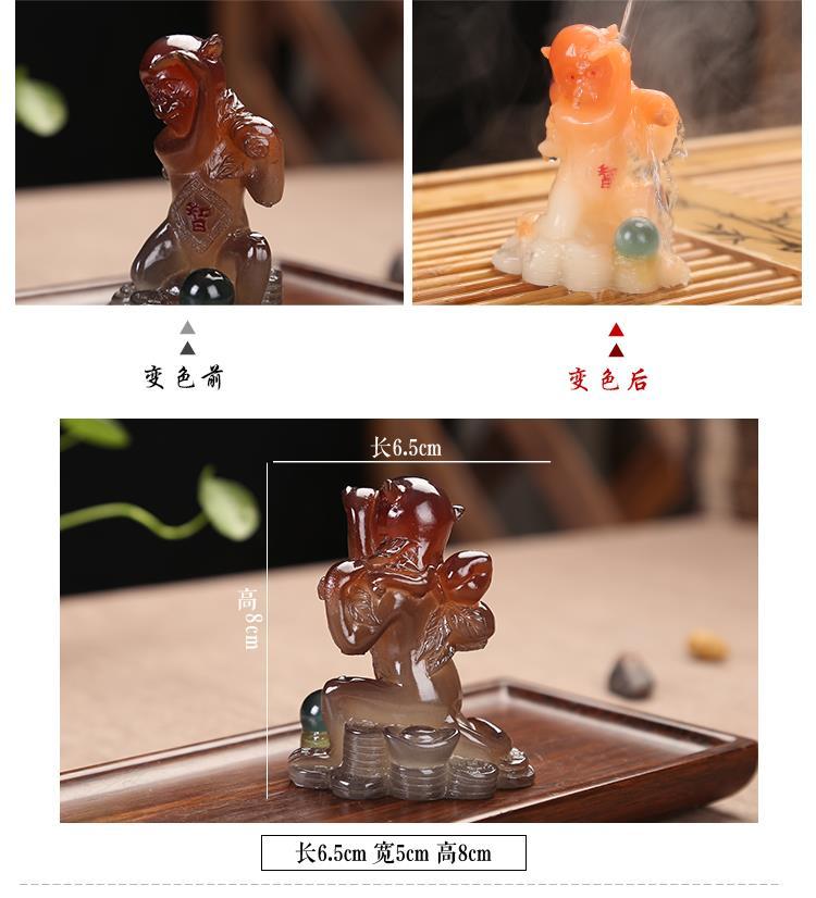 12 Chinese Zodiac Animals Rat Ox Tiger Rabbit Dragon Snake Horse Sheep Monkey Chicken Dog Pig Color Changing Tea Playing Tea Pet Ornaments Tea Tray