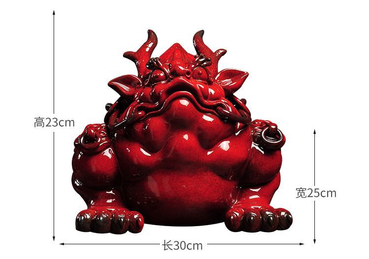 Zeng Guoqing Golden Toad Ornaments Fortune Large Three-legged Toad Toad Liu Hai Playing Golden Cicada Opening Gift Chinese Ceramic