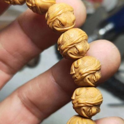 Monkey head walnut carved golden toad toad toad sentimental play bracelet genuine pure natural pure handmade