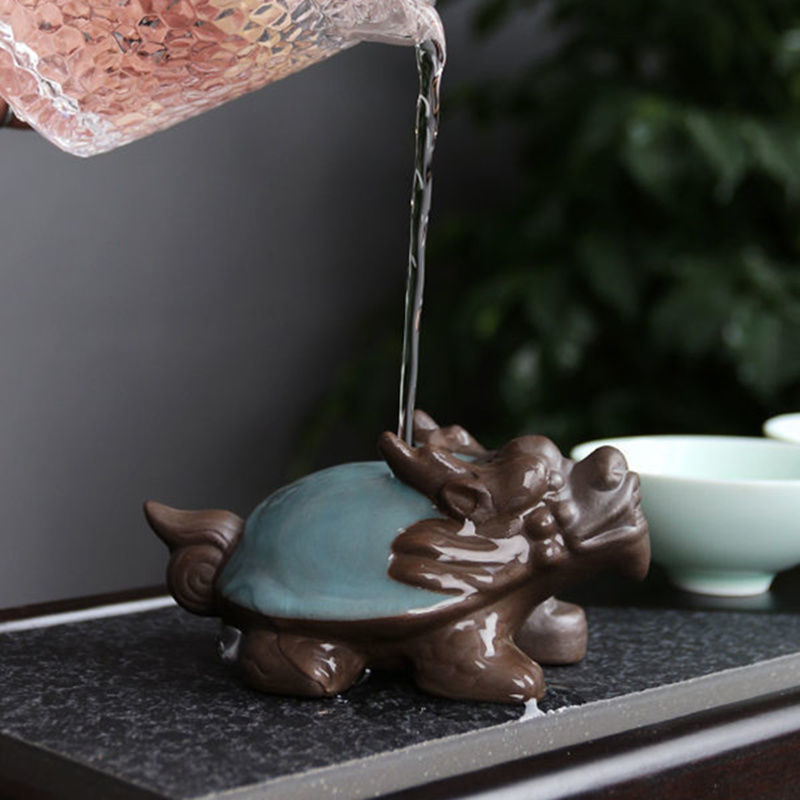 Geyao tea pet dragon turtle ornaments exquisite handmade can be raised to attract wealth cracked tea play tea ceremony accessories tea table tea tray decoration