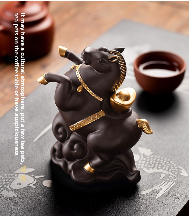 Creative twelve zodiac purple sand tea pet ornaments, you can immediately have money to raise tea ceremony boutique fortune zodiac tea set accessories