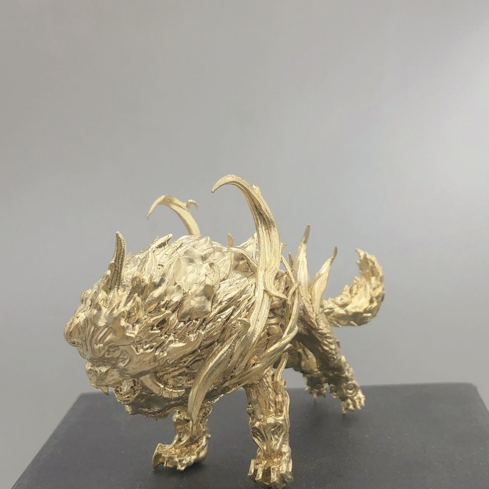 Ancient mythical beast Qiongqi Qilin Bai Ze pure copper solid domineering ornaments Chaos Taotie Taowu Bi'an Charter Chiwen