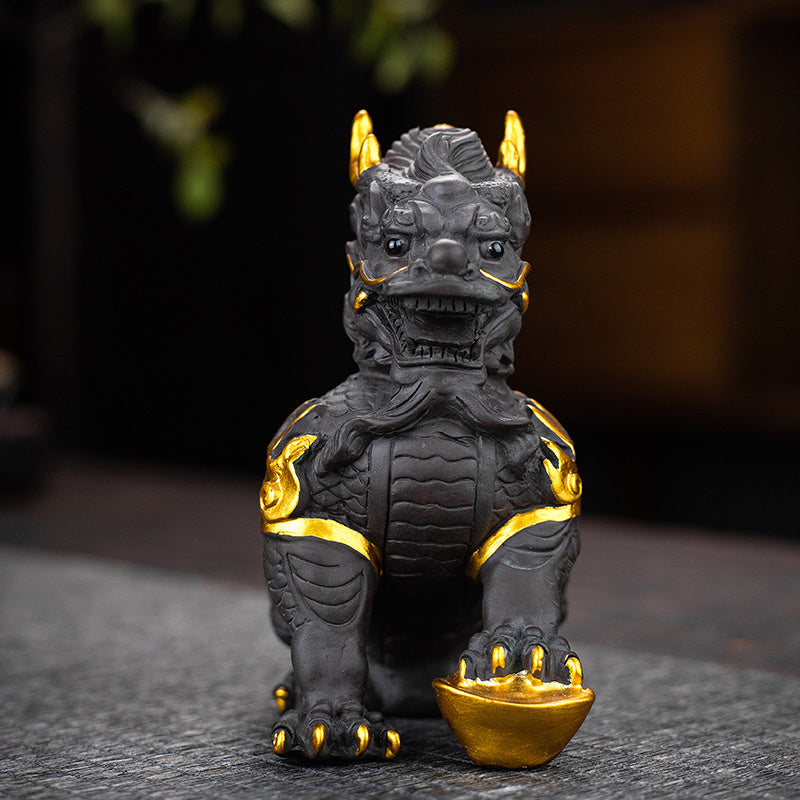 Kirin tea pet ornaments national style national trend boutique can be raised decoration auspicious beast creative home purple sand tea play tea table tea