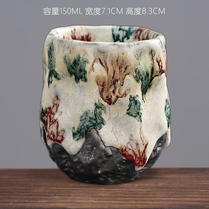 Solitary wood-fired master cup teacup ceramic kiln-changed Shino-fired iron tire home Japanese style large single tea cup