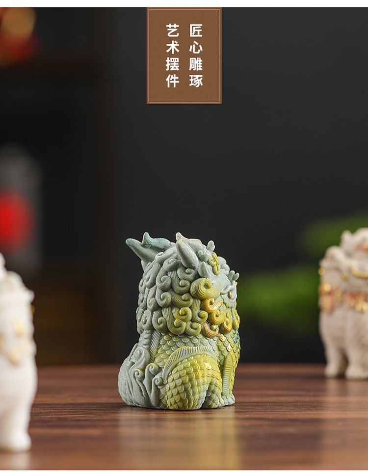 Sandstone lucky Pixiu desktop ornaments God of Wealth office workstation decoration desktop national trend ornaments Kirin cute